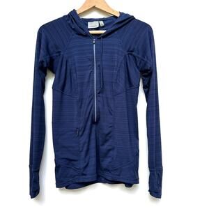 Athleta Half Zip Hoodie Shirt - Navy Size Small